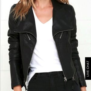 Lulu’s Women’s Black Vegan Leather Jacket - Small